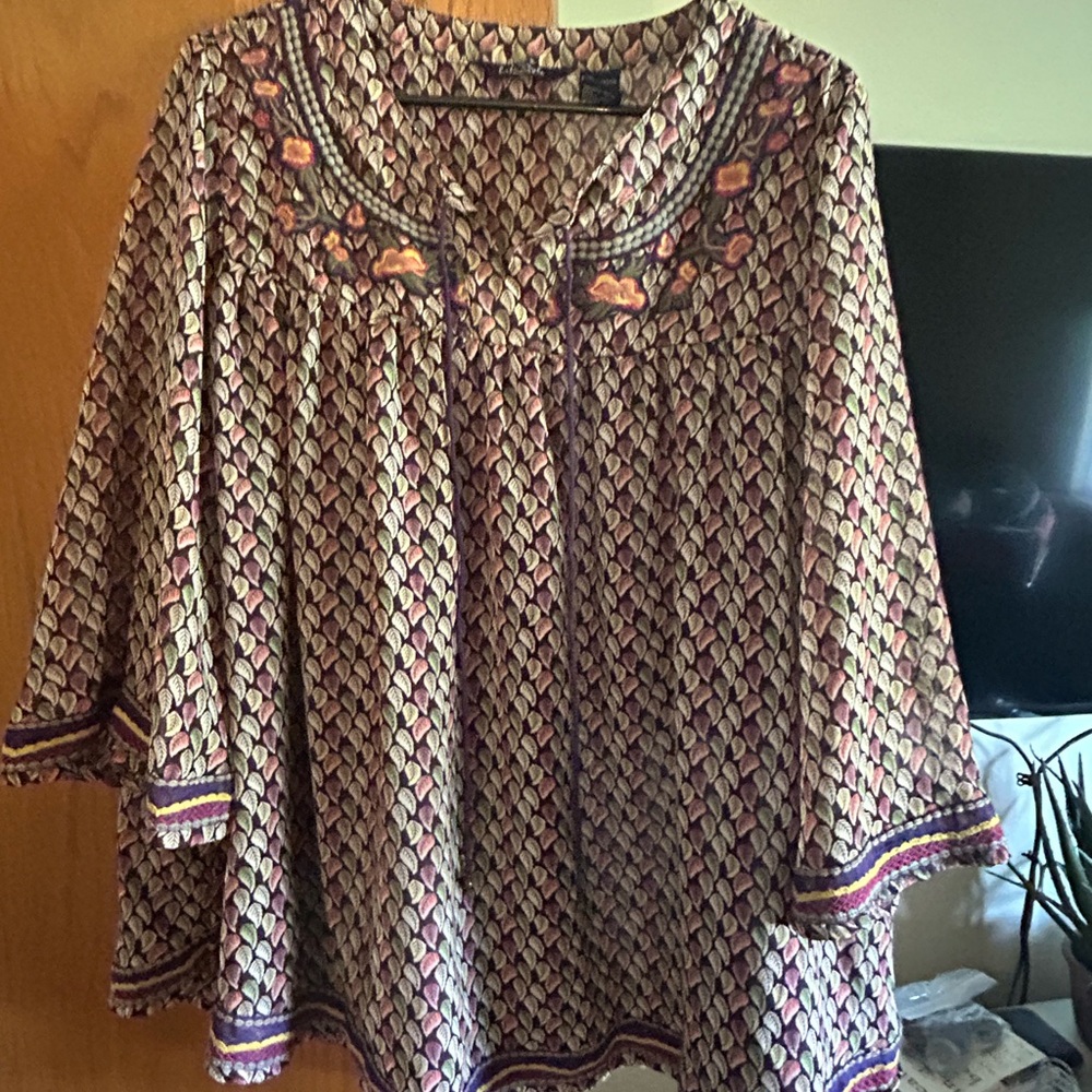 Bohemian Patterned Women's 1X Top by Life Style